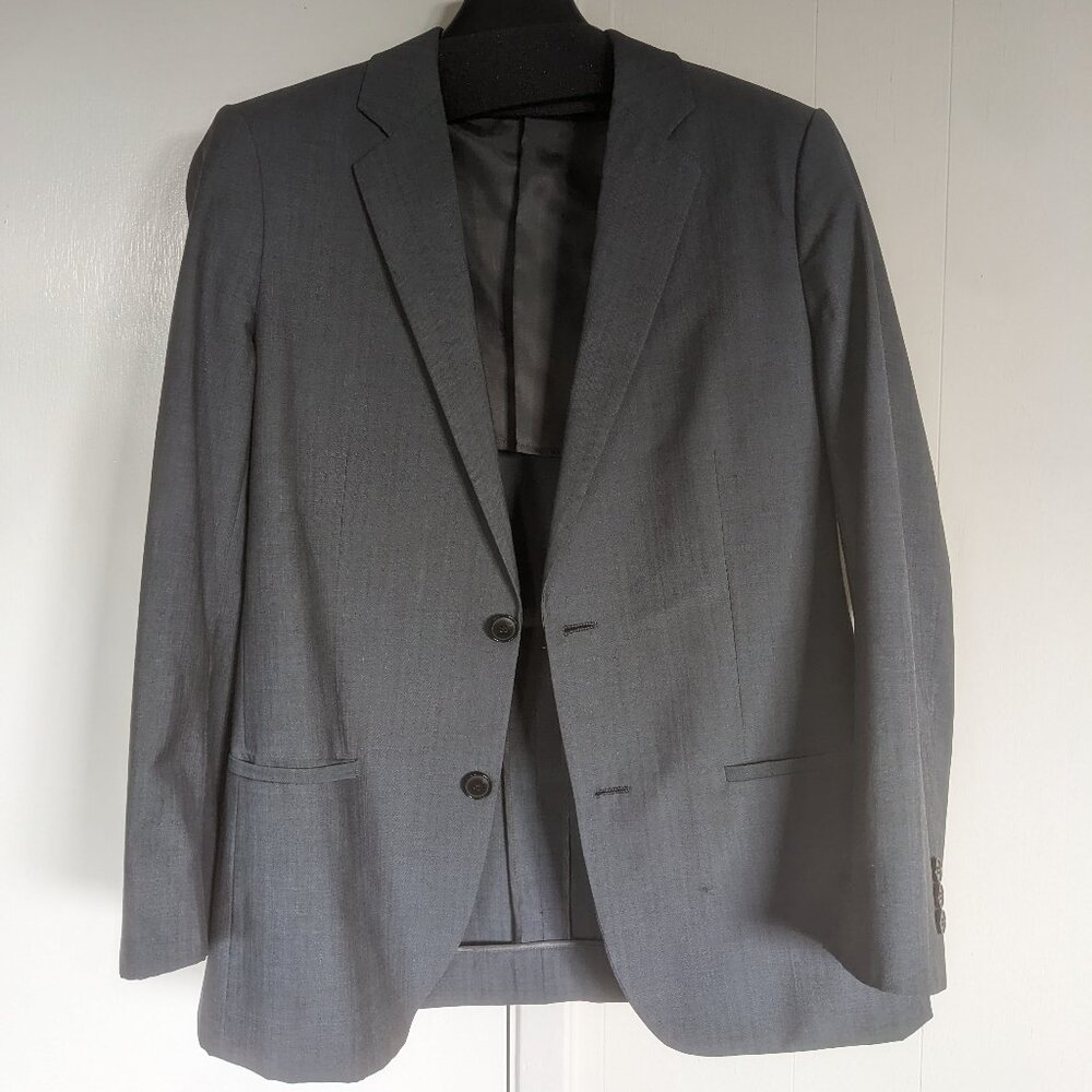 Theory Wool Jacket Medium Charcoal Gray 36S